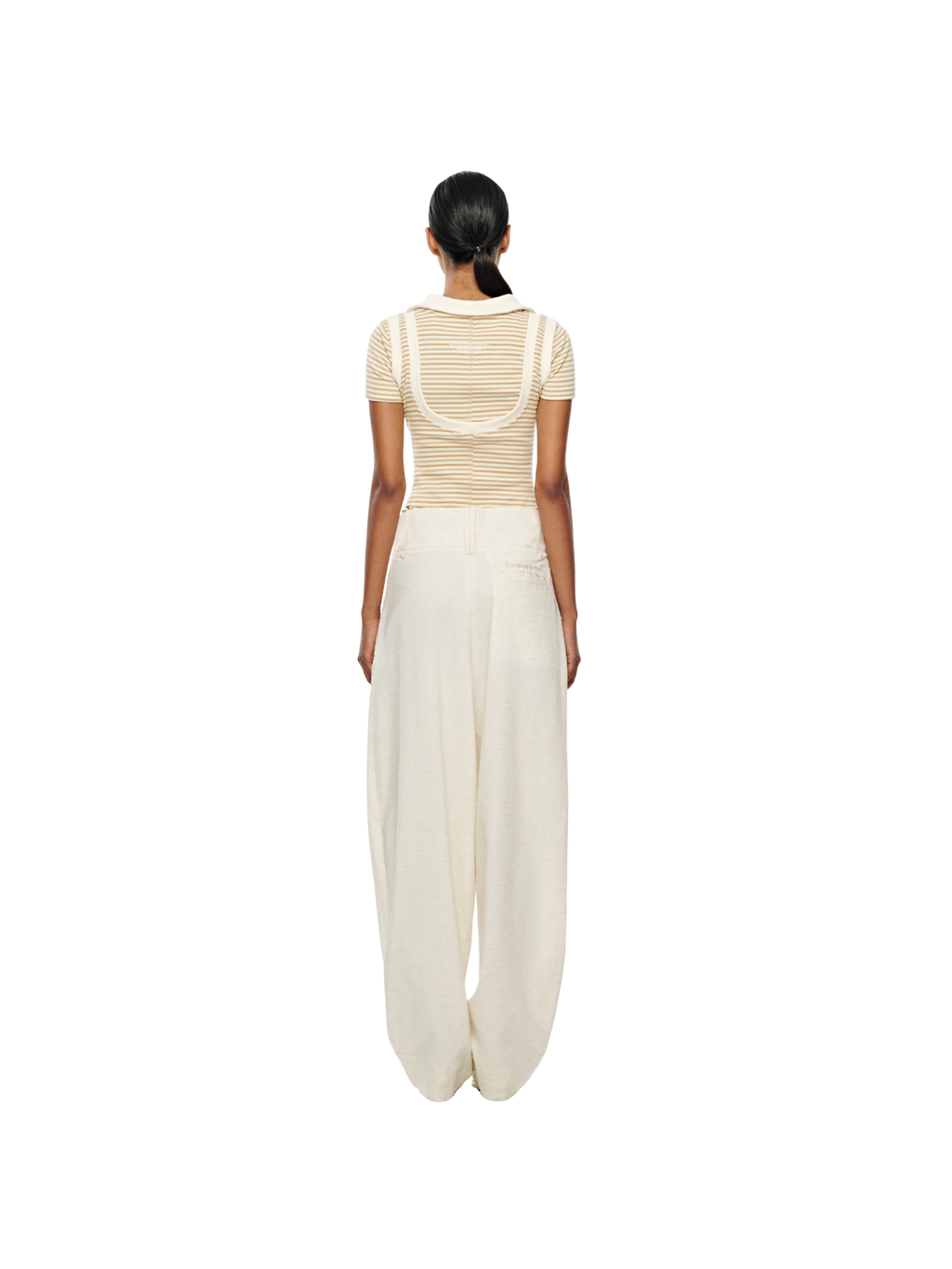 CREAM & TAN STRIPED TANK TOP