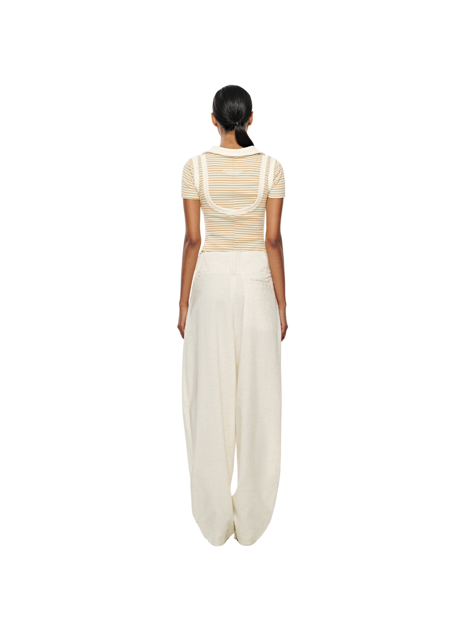 CREAM & TAN STRIPED TANK TOP