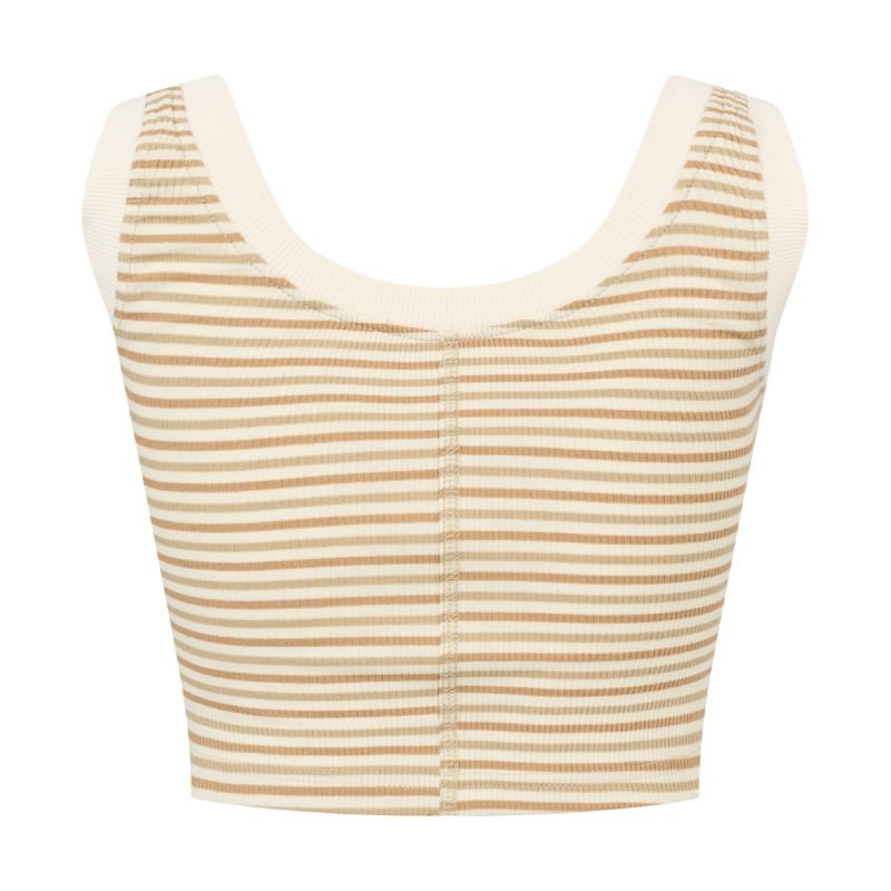 CREAM & TAN STRIPED TANK TOP